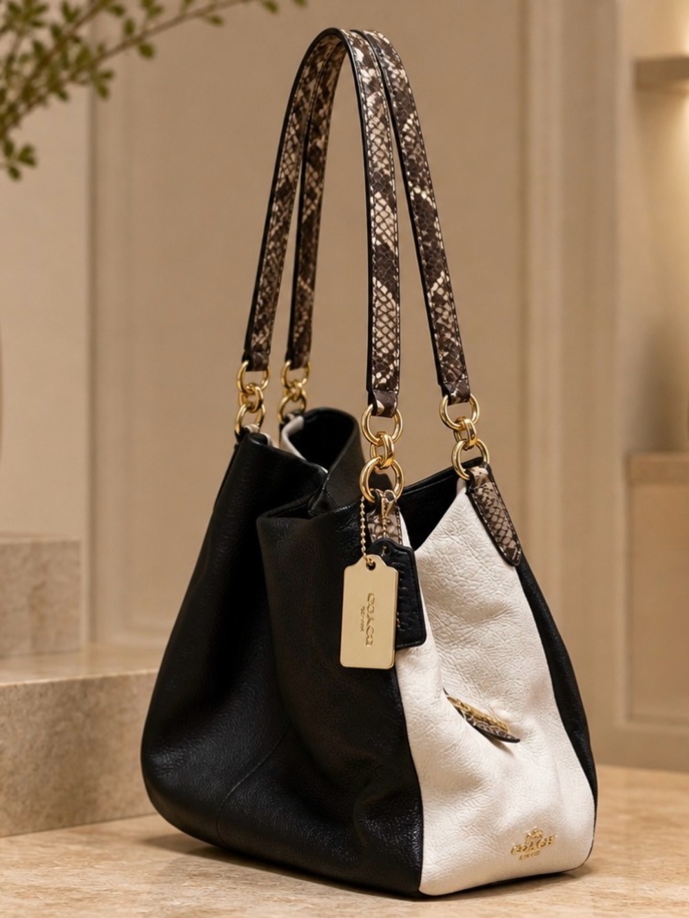 Coach Phoebe Pebble Hobo with Snake Embossed Detailing
